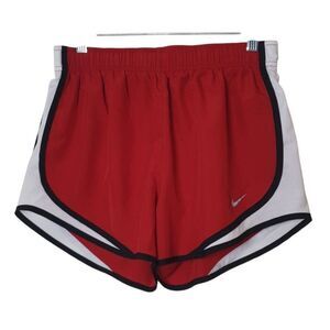 Nike Womens Running Shorts M Red White Dri-Fit  Athletic Lined Workout 3" Gym